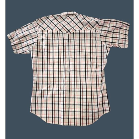 Vintage Wrangler Men's L Western Pearl Snap Short Sleeve Shirt Size 16.5 READ - Picture 5 of 5